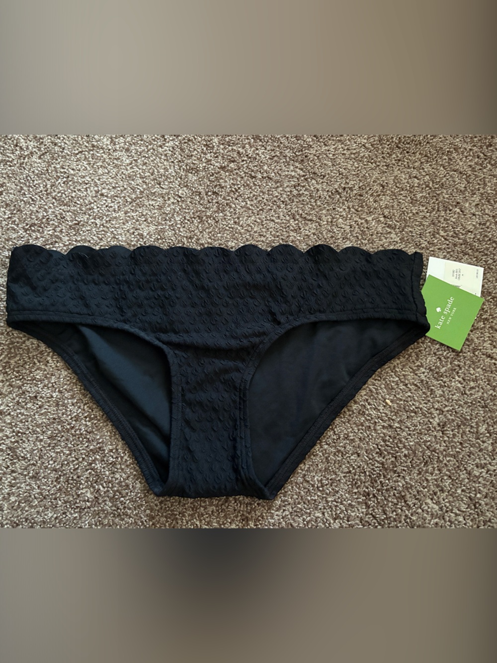 kate spade Black Scalloped Edge Bikini Bottoms